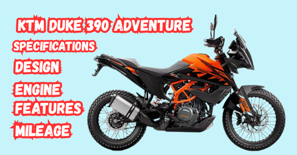 Orange adventure motorcycle with specifications