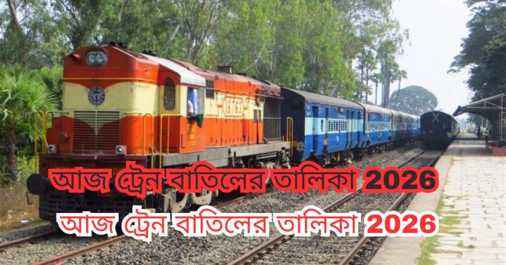 আজ ট্রেন বাতিলের তালিকা 2026